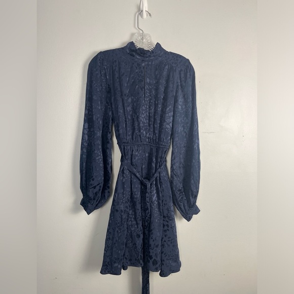 NWT Anthropologie navy Jacquard Mini Dress size xs - Picture 4 of 8